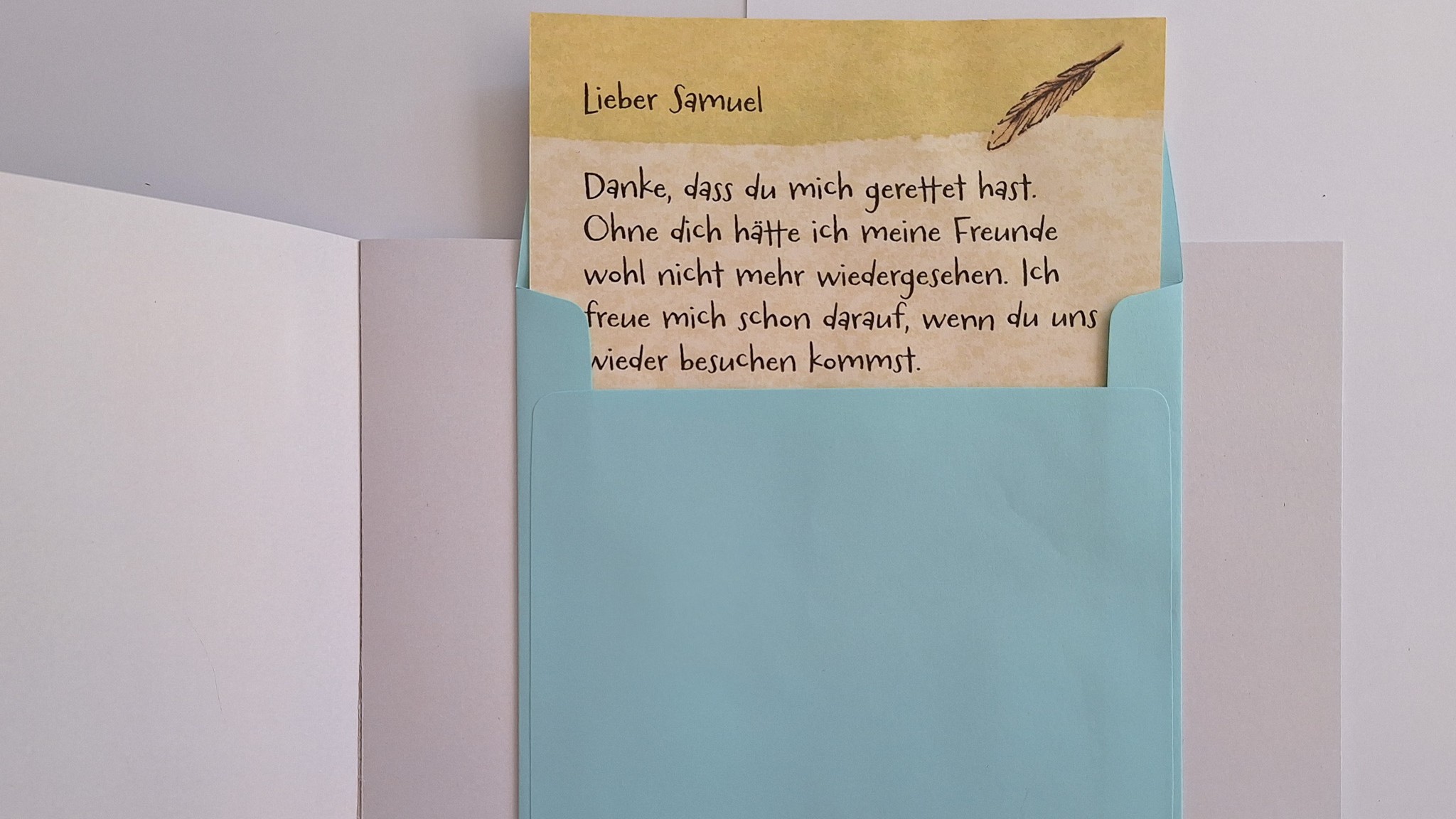 Einen Schubs ins Abenteuer – briefumschlag mit Rezept